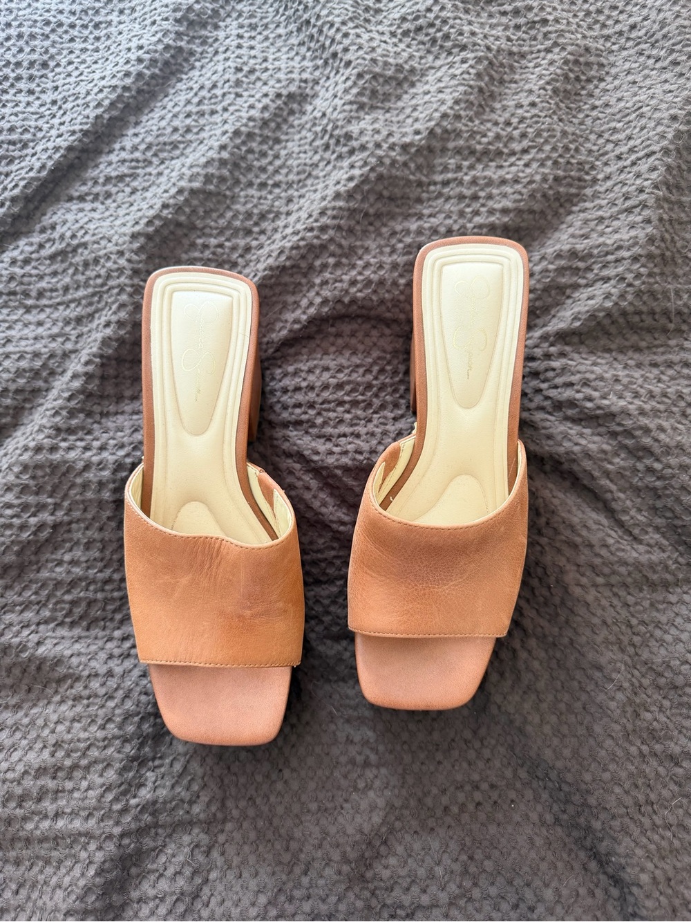 Women’s Tan Platform Mule Heels - Picture 2 of 4